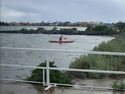 Kayakas getting in trouble with wild weather conditions