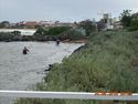 Kayakas getting in trouble with wild weather conditions